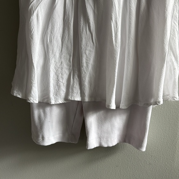 FP Movement white skortsie onesie w/ sewn in skort and shorts - Picture 3 of 8